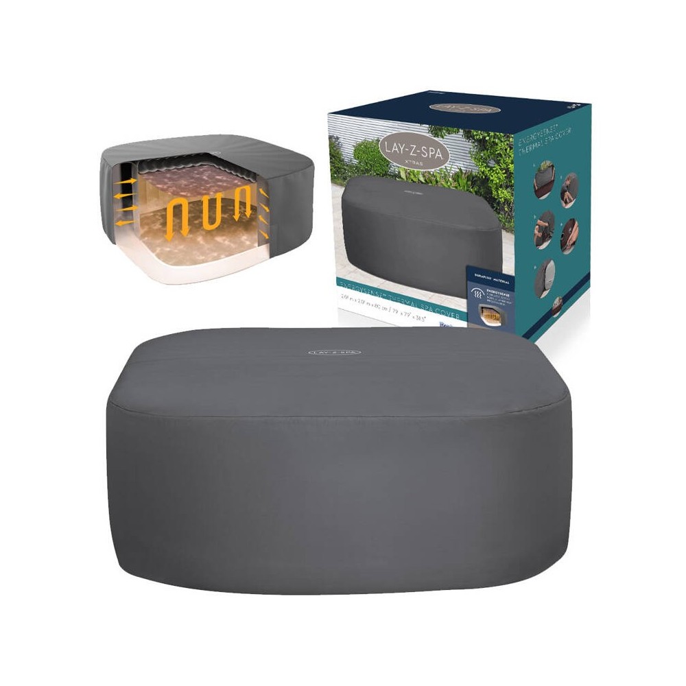 BESTWAY 60333 Kompletný Termokryt Lay-Z-Spa Xtras EnergySense Plus na vírivku 201 x 201 x 80 cm