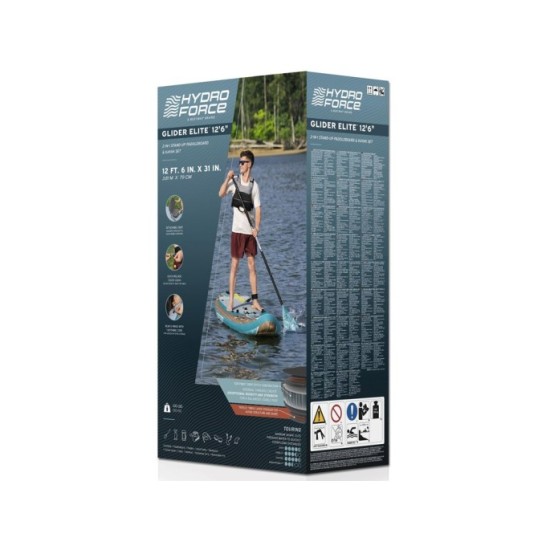Bestway 65350 Nafukovacia doska Stand up Paddleboard Hydro Force® Glider Elite 2v1 381cm + veslo + sedadlo + taška
