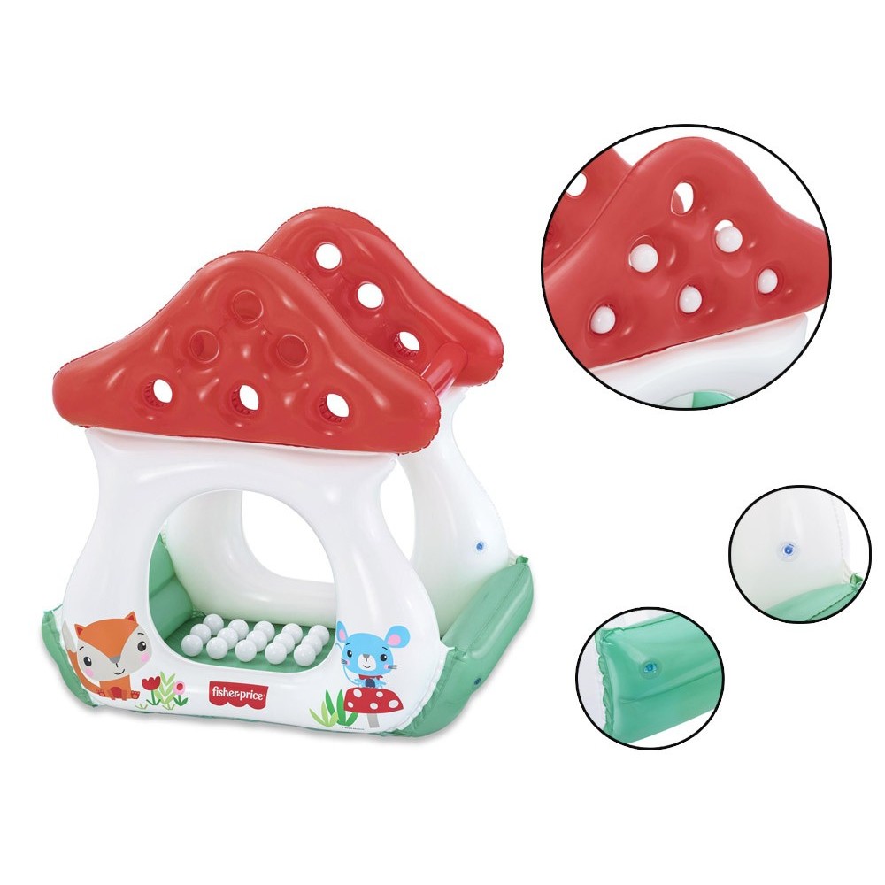 Fisher Price 93570 Detský Nafukovací Bazén s loptičkami Muchotrávka 107cm