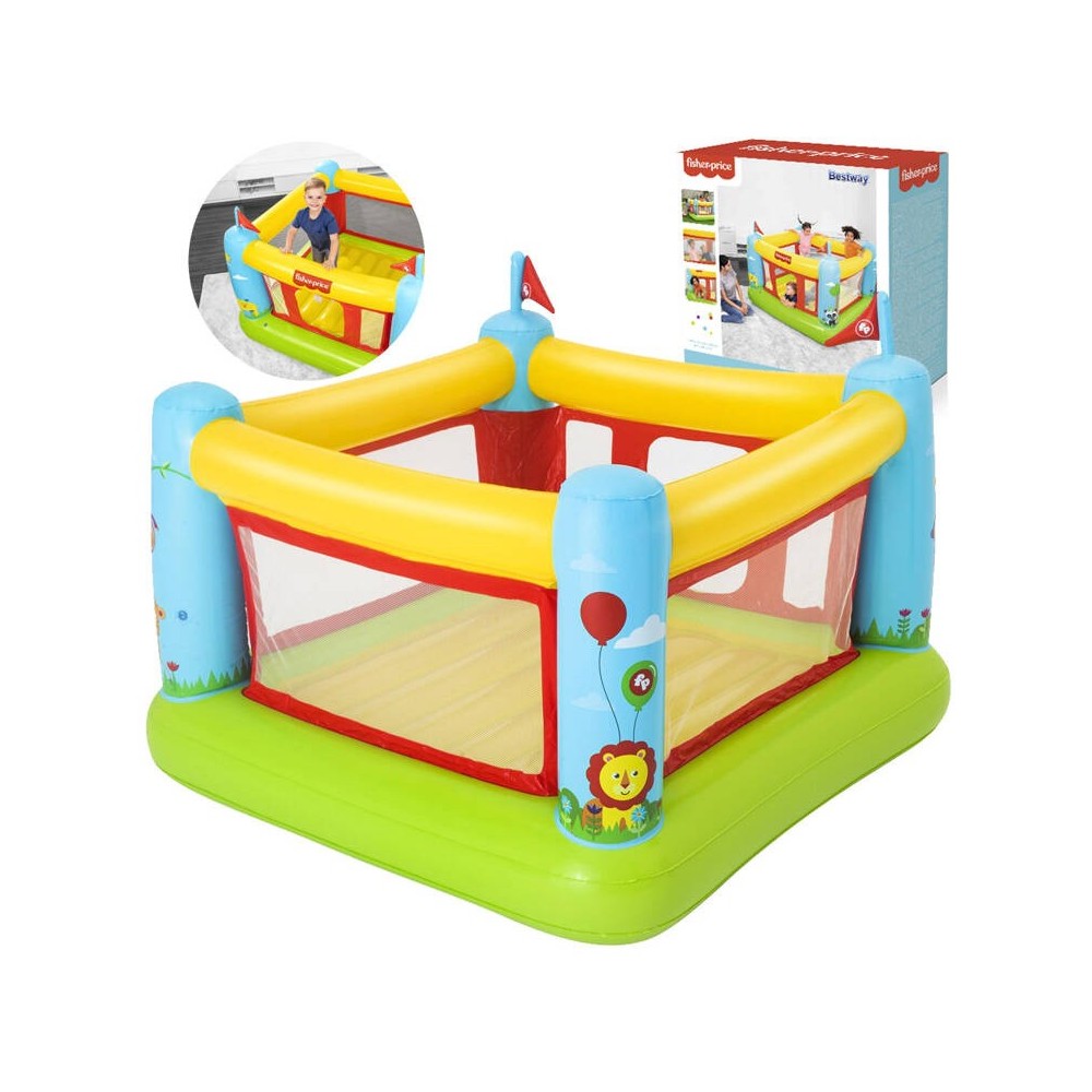 Bestway 93553 Fisher Price Detská Nafukovacia Trampolína 175 x 173cm, nosnosť 85kg