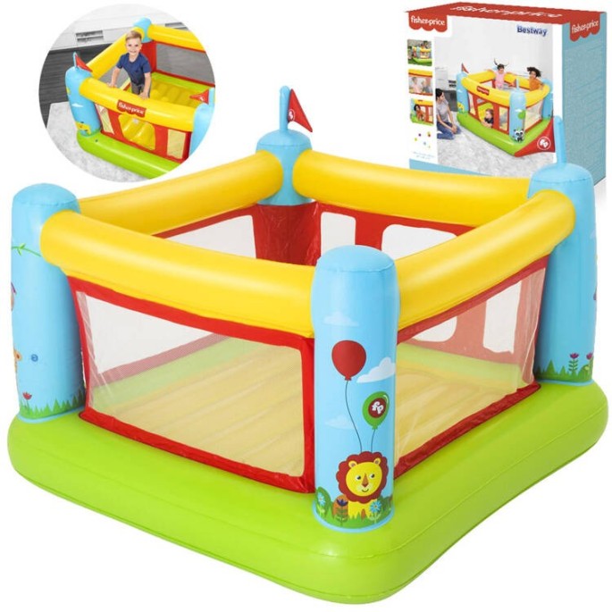 Bestway 93553 Fisher Price Detská Nafukovacia Trampolína 175 x 173cm, nosnosť 85kg