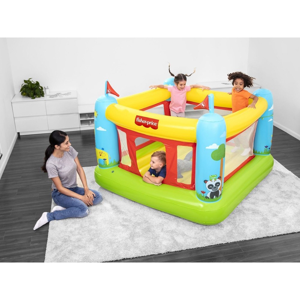 Bestway 93553 Fisher Price Detská Nafukovacia Trampolína 175 x 173cm, nosnosť 85kg