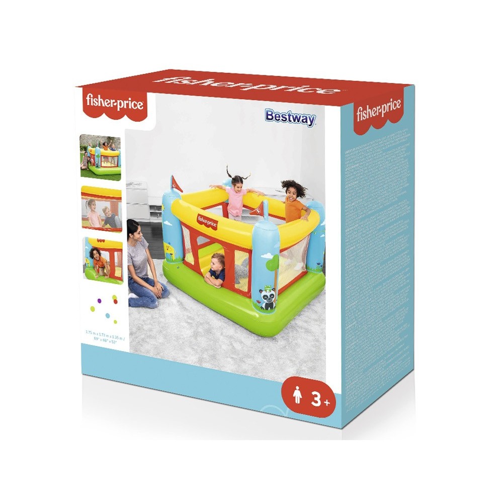 Bestway 93553 Fisher Price Detská Nafukovacia Trampolína 175 x 173cm, nosnosť 85kg