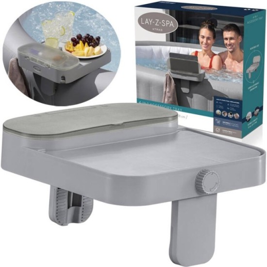 Bestway 60337 Polica Úložná plocha, stolík 4v1 pre vírivky LAY-Z-SPA, držiak na tablet, uterák, stolík na jedlo