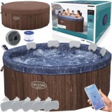 Bestway 6001W Vírívka Lay-Z-Spa Toronto Hydromassage AirJet Jacuzzi, pre 7 osôb, priemer 190cm + WIFI Aplikácia + 5 Vankúše