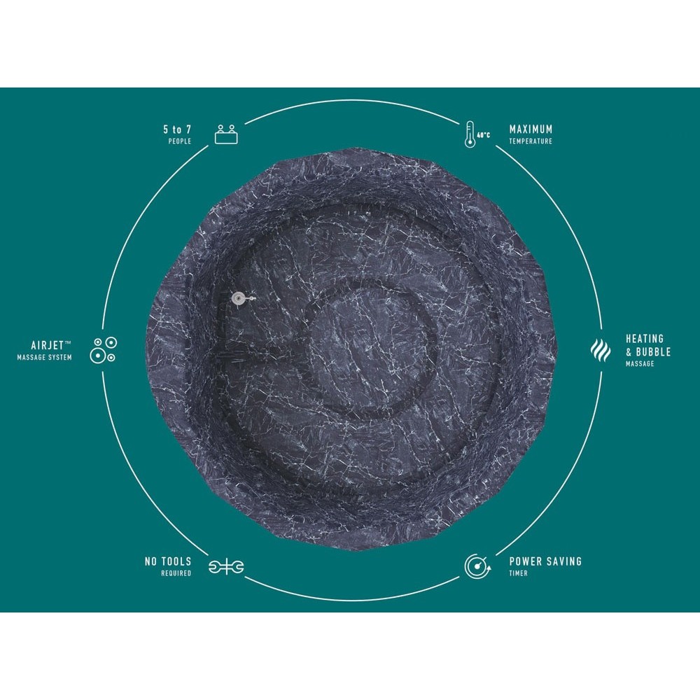 Bestway 6001W Vírívka Lay-Z-Spa Toronto Hydromassage AirJet Jacuzzi, pre 7 osôb, priemer 190cm + WIFI Aplikácia + 5 Vankúše