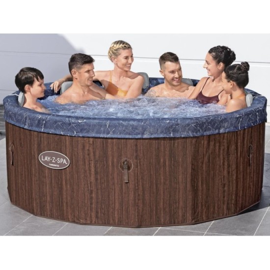Bestway 6001W Vírívka Lay-Z-Spa Toronto Hydromassage AirJet Jacuzzi, pre 7 osôb, priemer 190cm + WIFI Aplikácia + 5 Vankúše