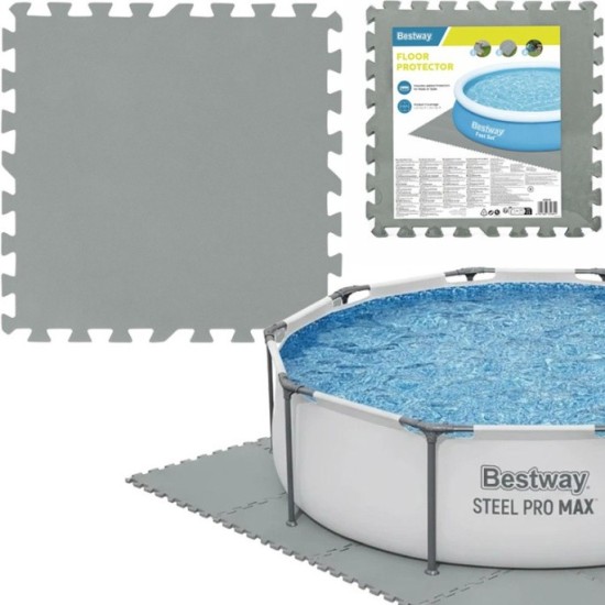 Bestway 58639 Sada Penové kocky, penová podlaha pod bazén 9ks na 2,25 m², sivé