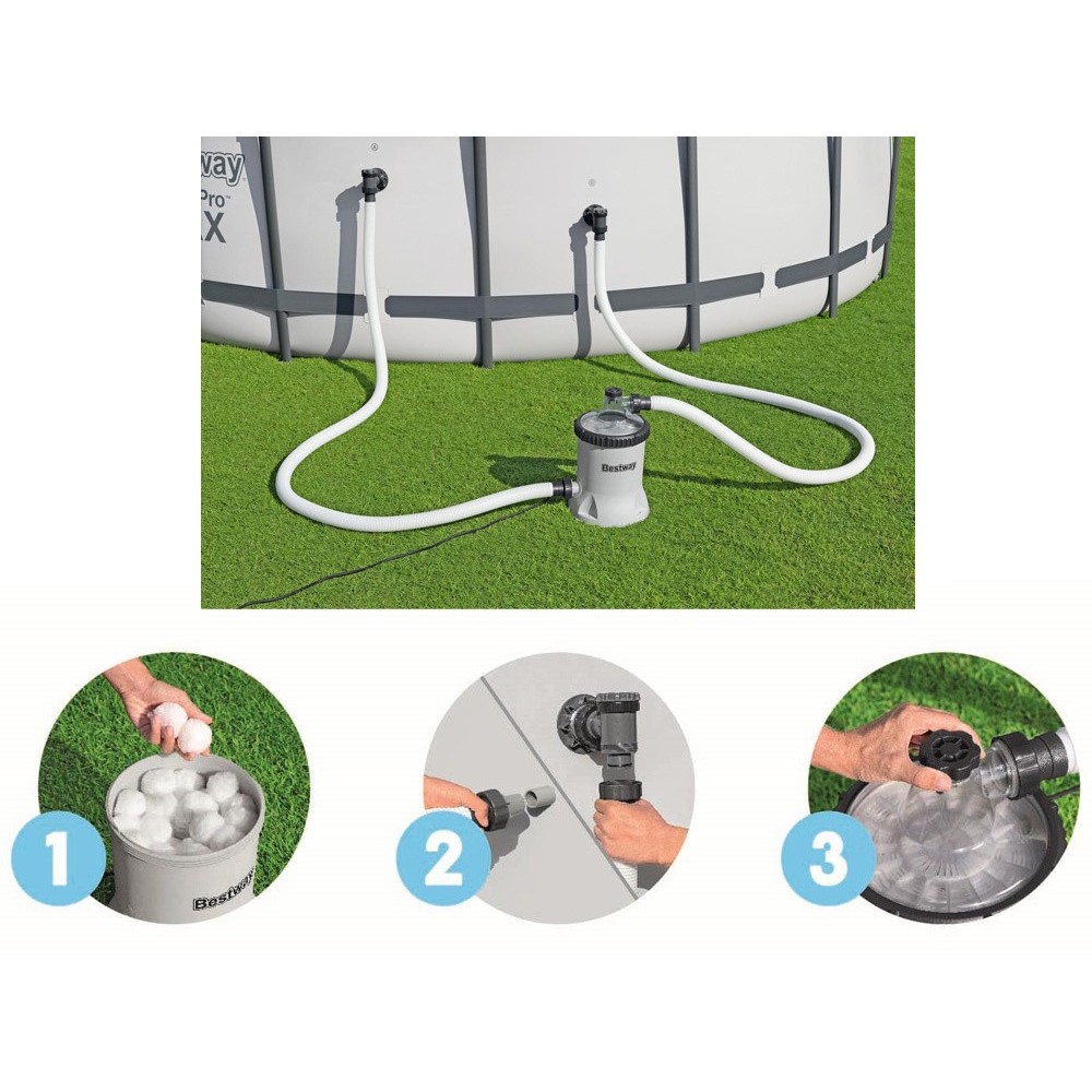 Bestway 58870 Bazénové filtračné čerpadlo Polysphere, bazénová filtrácia 5678 l/h + Filtračné guličky 240g v balení
