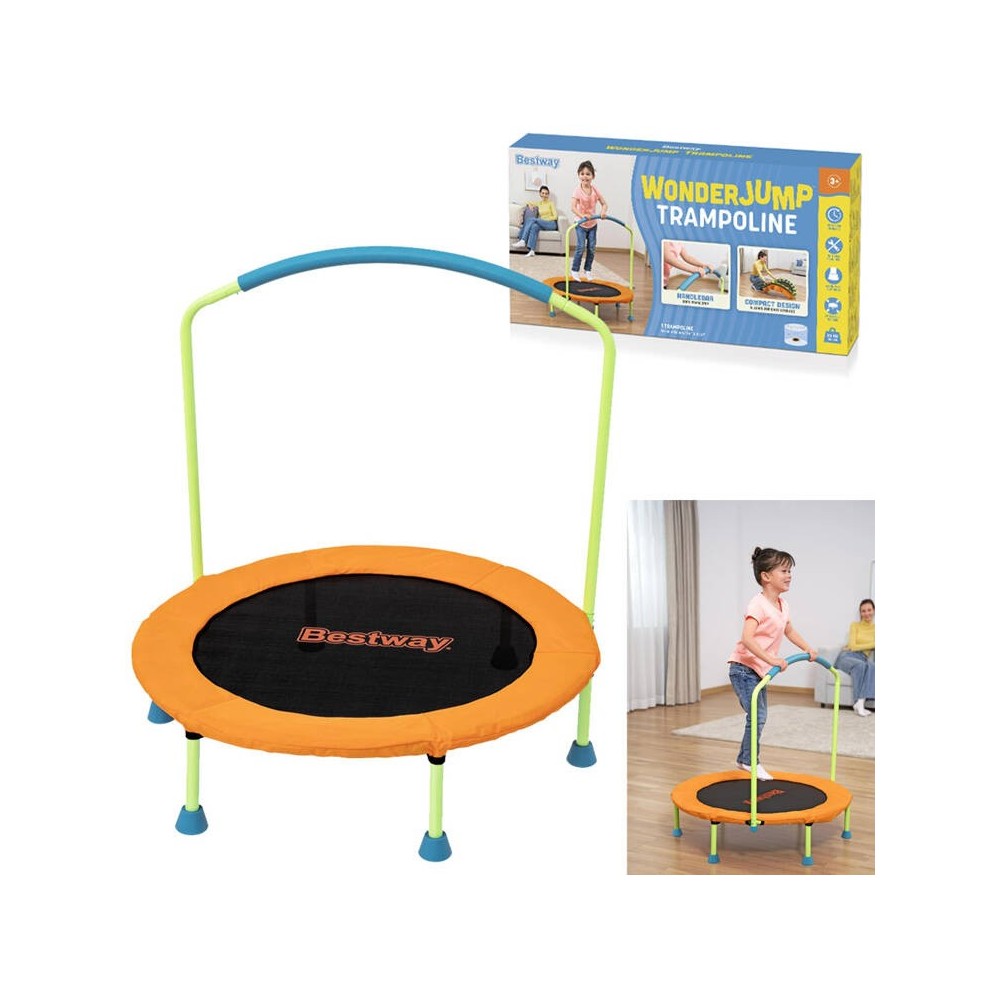 BESTWAY 59100, Trampolína WonderJump 91 x 96 cm s rúčkou pre deti, nosnosť 25kg