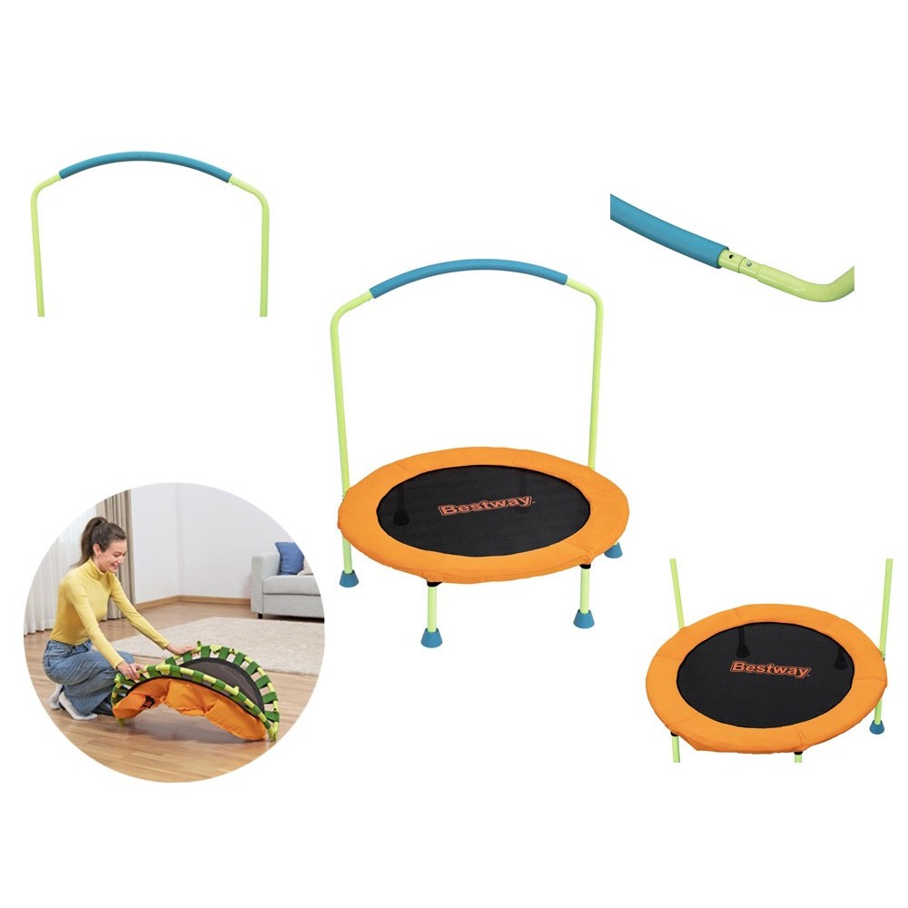 BESTWAY 59100, Trampolína WonderJump 91 x 96 cm s rúčkou pre deti, nosnosť 25kg
