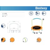 BESTWAY 59100, Trampolína WonderJump 91 x 96 cm s rúčkou pre deti, nosnosť 25kg