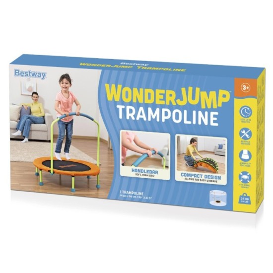 BESTWAY 59100, Trampolína WonderJump 91 x 96 cm s rúčkou pre deti, nosnosť 25kg