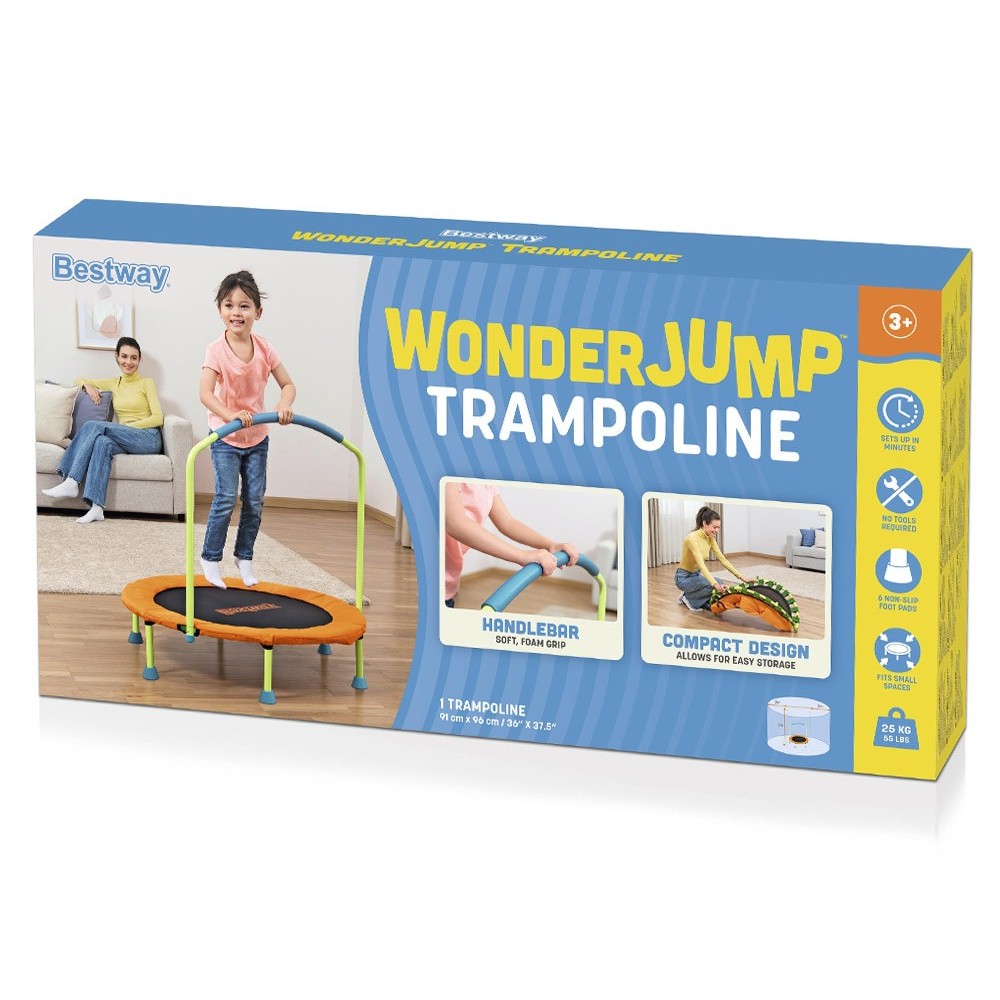 BESTWAY 59100, Trampolína WonderJump 91 x 96 cm s rúčkou pre deti, nosnosť 25kg