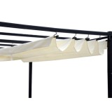 JOKO Záhradná Pergola Para Sole ESTIVO 3x3x2.4m, Záhradný Altánok s Vodeodolnou Posuvnou Roletovou strechou a UV ochranou, krémo