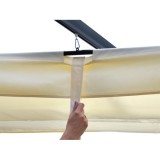 JOKO Záhradná Pergola Para Sole ESTIVO 3x3x2.4m, Záhradný Altánok s Vodeodolnou Posuvnou Roletovou strechou a UV ochranou, krémo