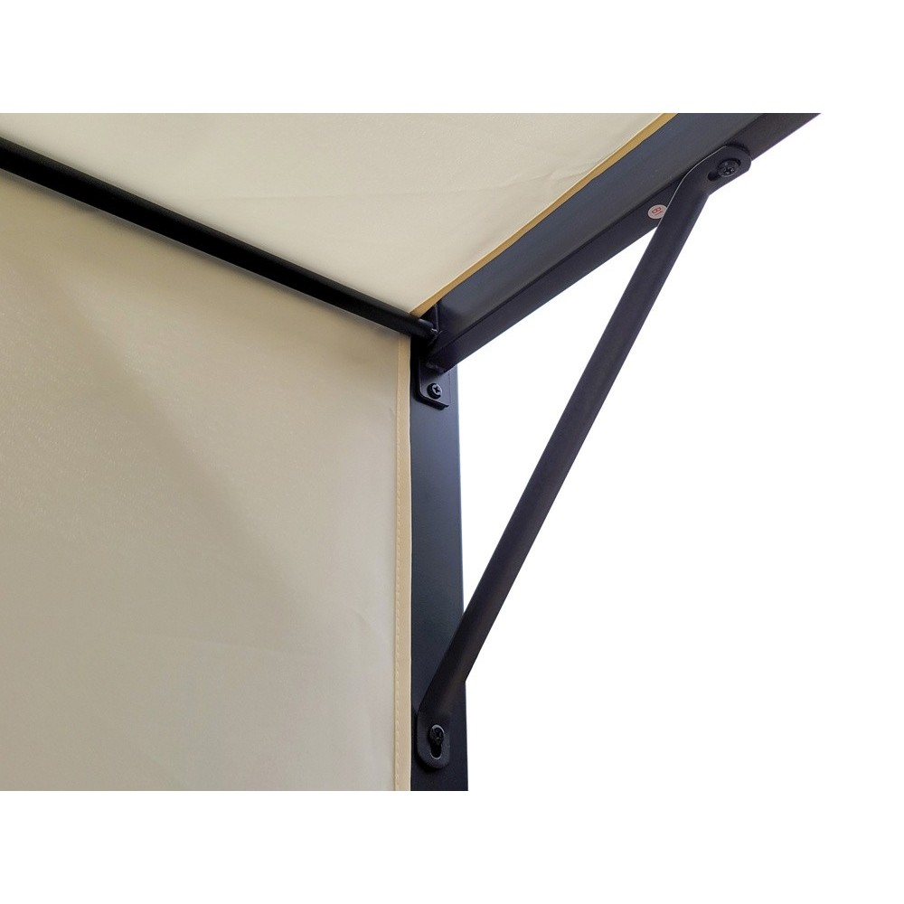 MKSTOR Kovová Záhradná pergola Para Sole ZONA 3m x 3m x 2m s Vodotesnou, posuvnou strechou ROLLERS, záhradný altánok s UV ochran