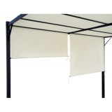MKSTOR Kovová Záhradná pergola Para Sole ZONA 3m x 3m x 2m s Vodotesnou, posuvnou strechou ROLLERS, záhradný altánok s UV ochran