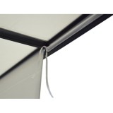 MKSTOR Kovová Záhradná pergola Para Sole ZONA 3m x 3m x 2m s Vodotesnou, posuvnou strechou ROLLERS, záhradný altánok s UV ochran