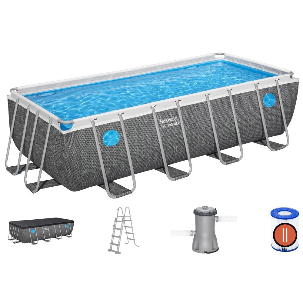 BESTWAY 561MB Bazén s kovovou konštrukciou Steel Pro Max Splashview 488 x 244 x 122 cm, kartušová filtrácia