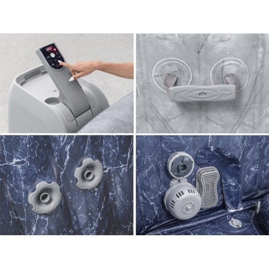 Bestway 6001Q Vírivka Lay-Z-Spa San Francisco Pro 7 Wi-Fi Aplikácia, LED svetlo, 5 vankúšov, pre 7 osôb