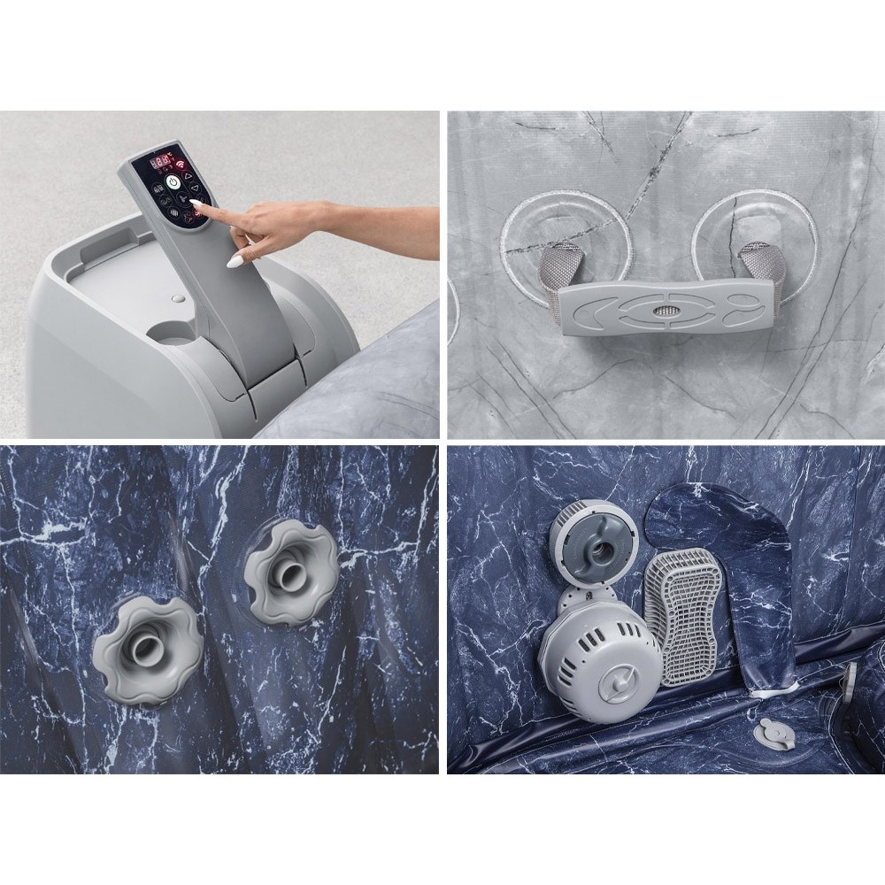 Bestway 6001Q Vírivka Lay-Z-Spa San Francisco Pro 7 Wi-Fi Aplikácia, LED svetlo, 5 vankúšov, pre 7 osôb