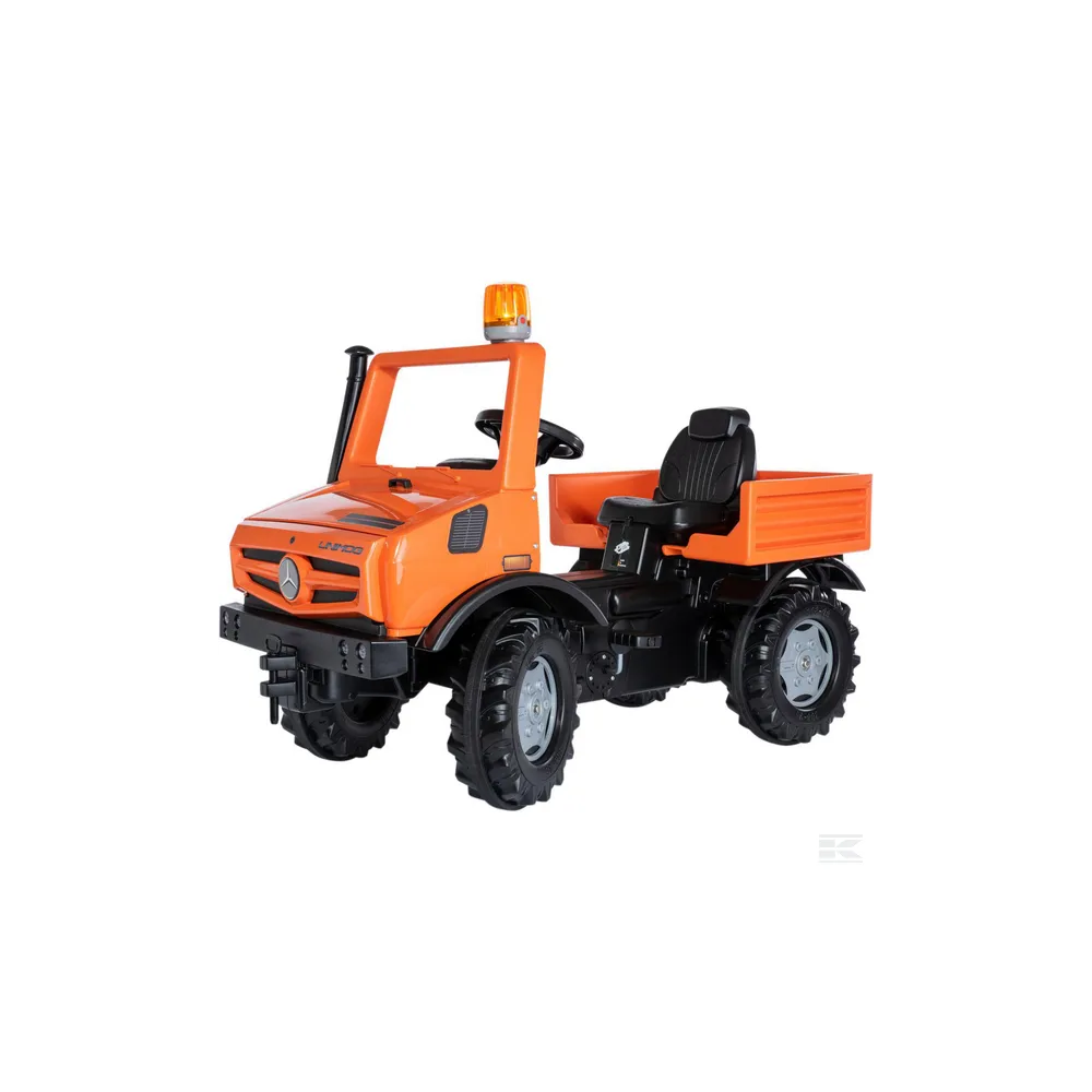 ROLLY TOYS Šľapacie Autíčko UNIMOG Mercedes Benz s majákom, oranžové