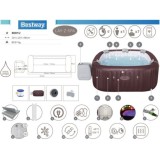 Bestway Lay-z-Spa Maldives Air WiFi aplikácia s LED svetlom pre 7 osôb, hnedá