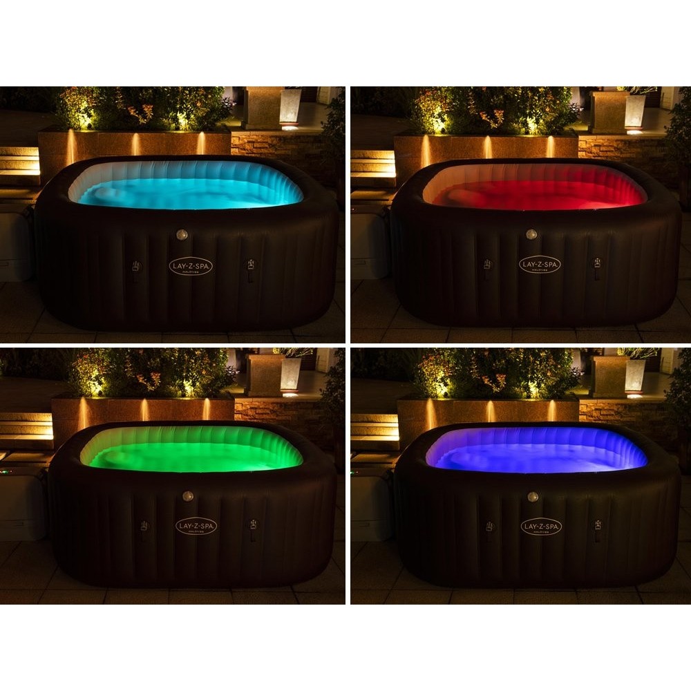 Bestway Lay-z-Spa Maldives Air WiFi aplikácia s LED svetlom pre 7 osôb, hnedá