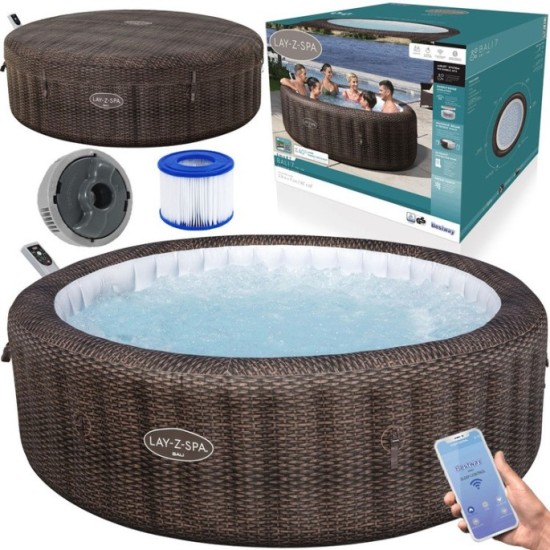 Bestway 6001P Vírívka Lay-Z-Spa Bali SMART Air Jet Jacuzzi s WIFI aplikáciou, pre 7 osôb, priemer 216cm