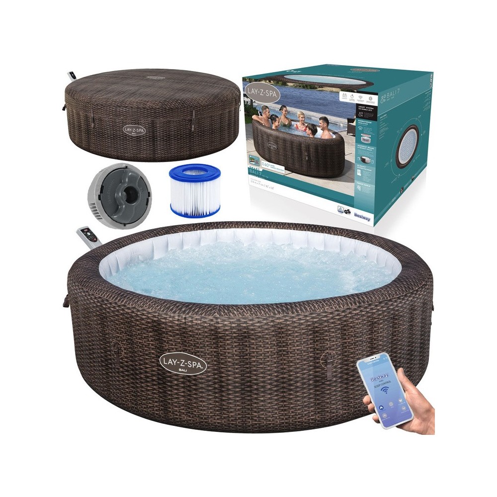 Bestway 6001P Vírívka Lay-Z-Spa Bali SMART Air Jet Jacuzzi s WIFI aplikáciou, pre 7 osôb, priemer 216cm