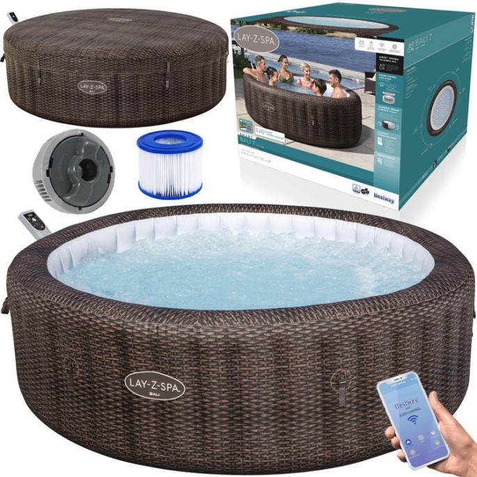 Bestway 6001P Vírívka Lay-Z-Spa Bali SMART Air Jet Jacuzzi s WIFI aplikáciou, pre 7 osôb, priemer 216cm
