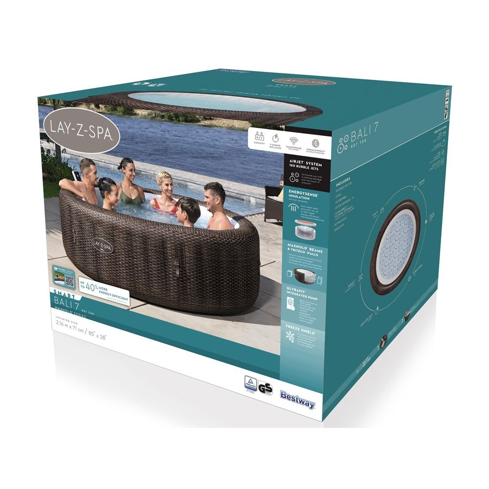 Bestway 6001P Vírívka Lay-Z-Spa Bali SMART Air Jet Jacuzzi s WIFI aplikáciou, pre 7 osôb, priemer 216cm
