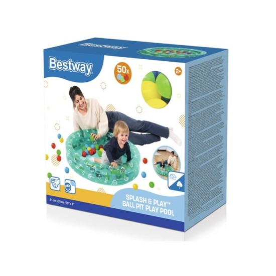 Bestway 51141 Detský Nafukovací Bazén 91cm x 20cm + 50ks loptičky