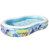 Bestway 54118 Detský Nafukovací bazén Morský svet Zvieratká 262 cm x 157 x 46 cm, oválny modrý