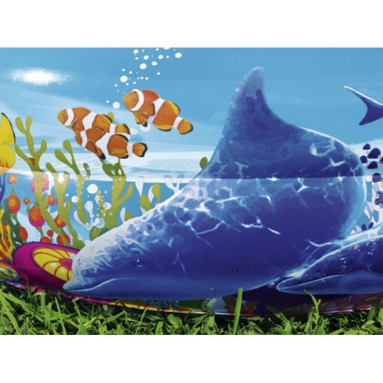 Bestway 54118 Detský Nafukovací bazén Morský svet Zvieratká 262 cm x 157 x 46 cm, oválny modrý