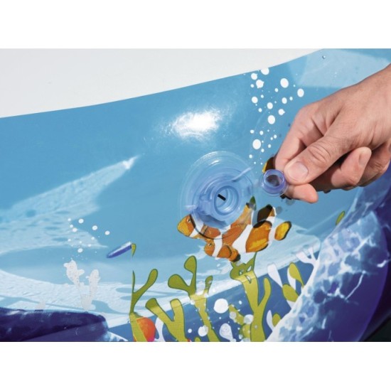 Bestway 54118 Detský Nafukovací bazén Morský svet Zvieratká 262 cm x 157 x 46 cm, oválny modrý