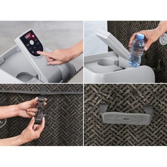 BESTWAY 6001R Vírivka Lay-Z-Spa Cabo SMART HydroJet Jacuzzi + WIFI aplikácia, priemer 180cm + 4 Vankúše