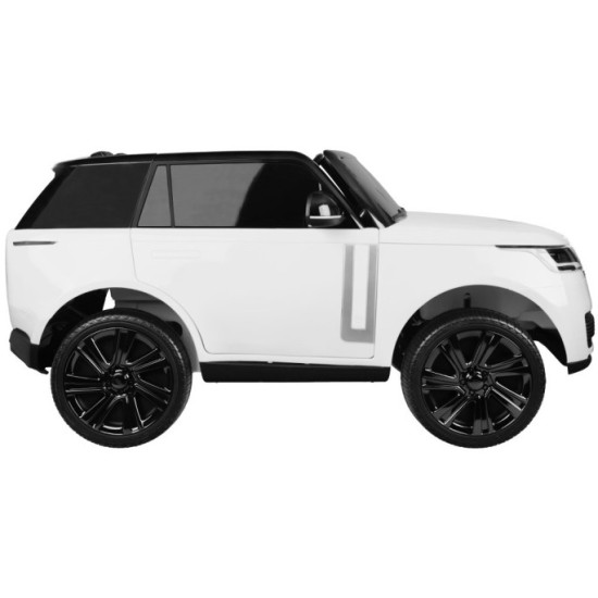 JOKO Elektrické autíčko Range Rover 4x4, penové kolesá, kožené sedadlo, FM rádio, LCD Displej MP4, biele