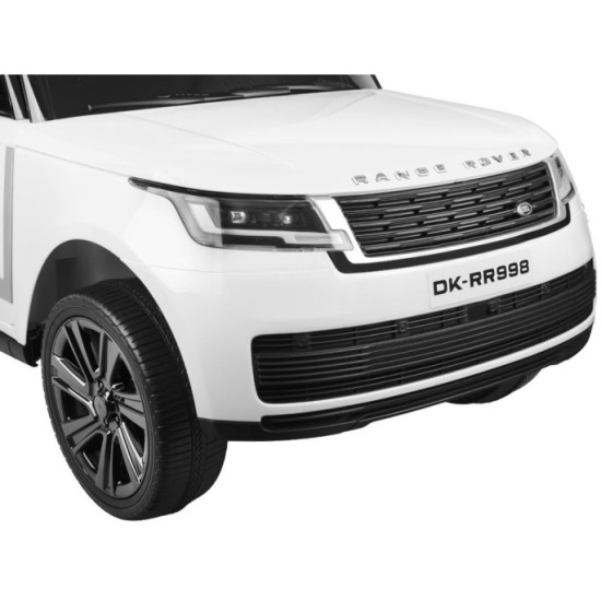 JOKO Elektrické autíčko Range Rover 4x4, penové kolesá, kožené sedadlo, FM rádio, LCD Displej MP4, biele