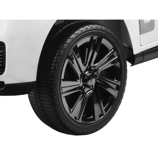 JOKO Elektrické autíčko Range Rover 4x4, penové kolesá, kožené sedadlo, FM rádio, LCD Displej MP4, biele