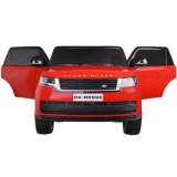 JOKO Elektrické autíčko Range Rover 4x4, penové kolesá, kožené sedadlo, FM rádio, LCD Displej MP4, červené