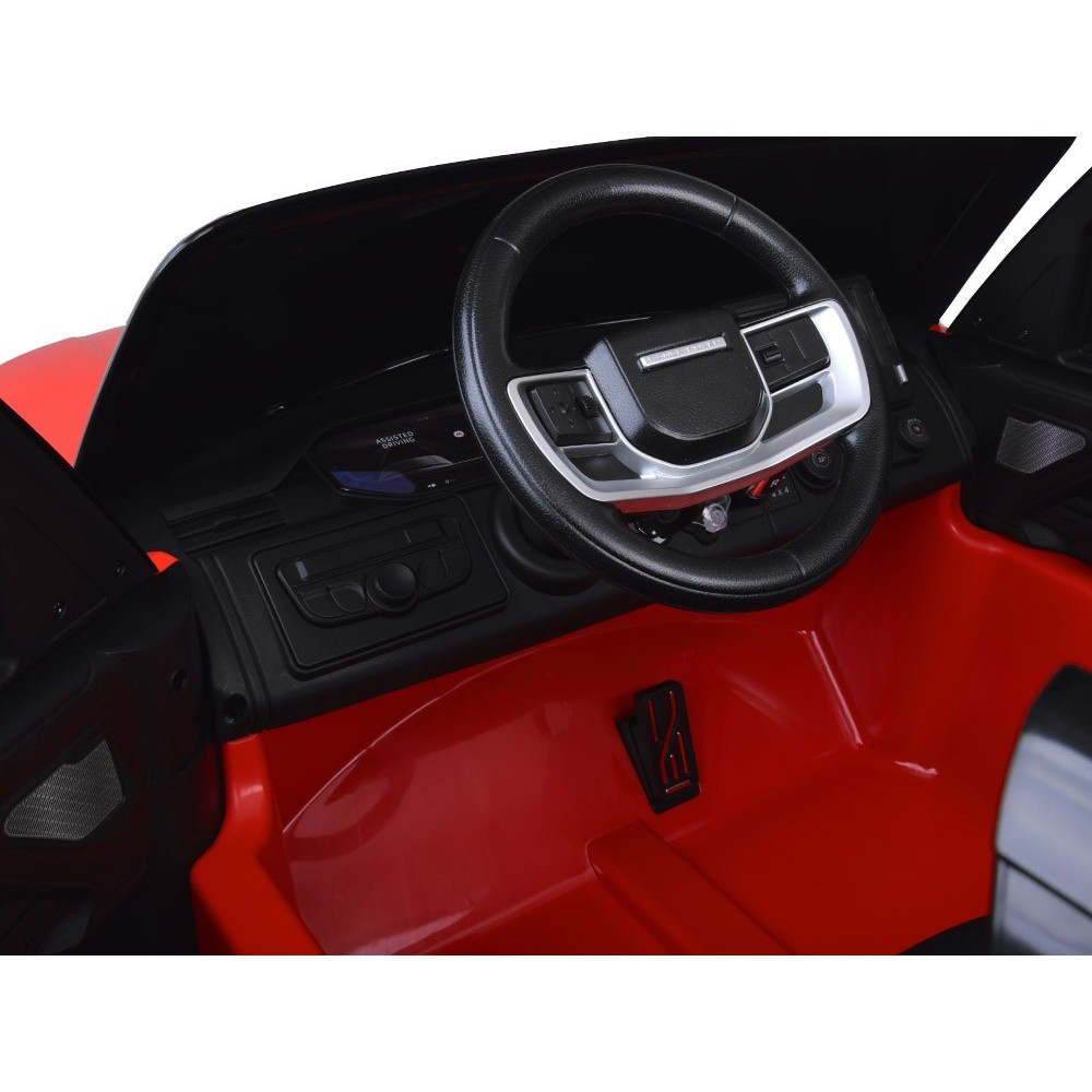 JOKO Elektrické autíčko Range Rover 4x4, penové kolesá, kožené sedadlo, FM rádio, LCD Displej MP4, červené