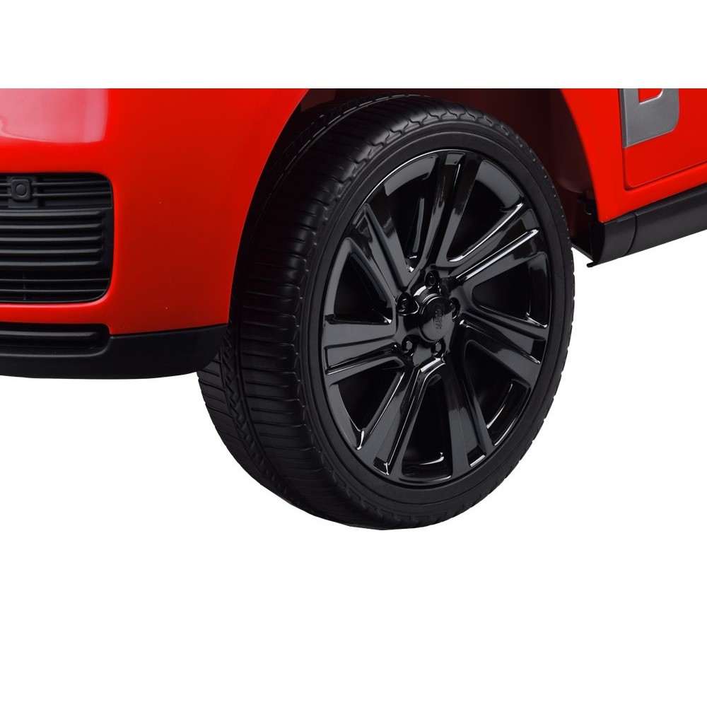 JOKO Elektrické autíčko Range Rover 4x4, penové kolesá, kožené sedadlo, FM rádio, LCD Displej MP4, červené