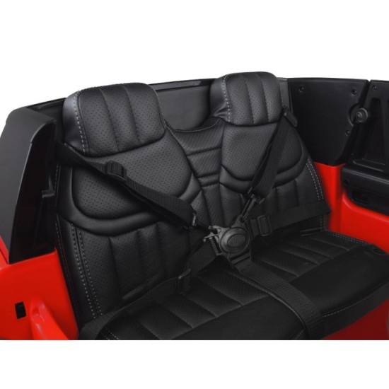 JOKO Elektrické autíčko Range Rover 4x4, penové kolesá, kožené sedadlo, FM rádio, LCD Displej MP4, červené