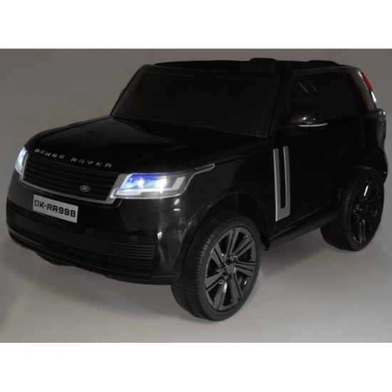 JOKO Elektrické autíčko Range Rover 4x4, penové kolesá, kožené sedadlo, FM rádio, LCD Displej MP4, čierne