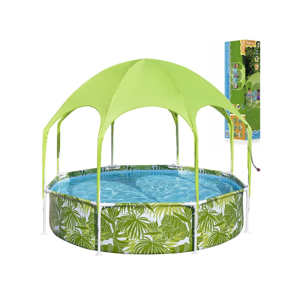 Bestway 56432 Bazén s Kovovou konštrukciou 244 cm x 51 cm + Strieška so Sprchou, zelený