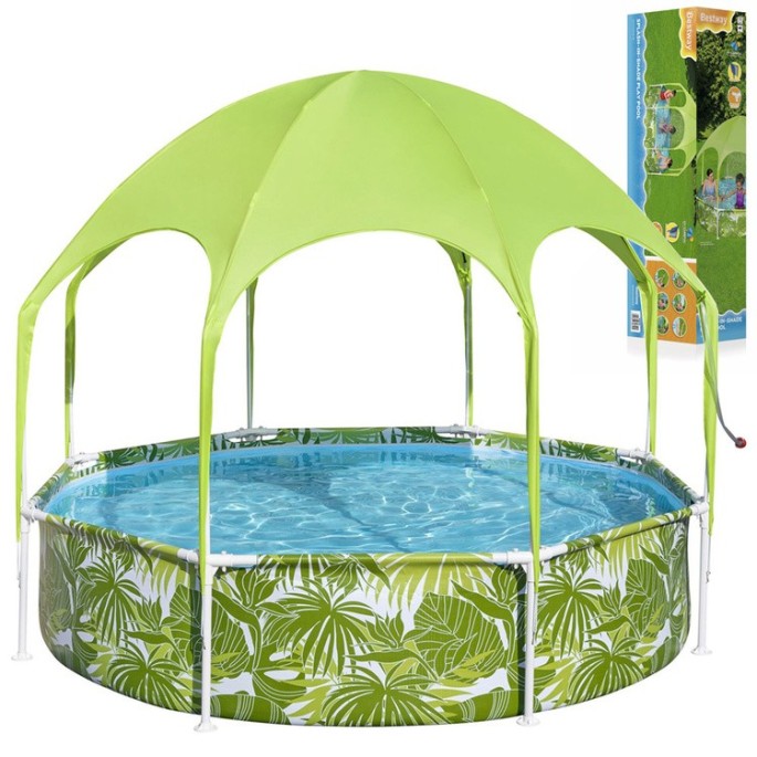Bestway 56432 Bazén s Kovovou konštrukciou 244 cm x 51 cm + Strieška so Sprchou, zelený