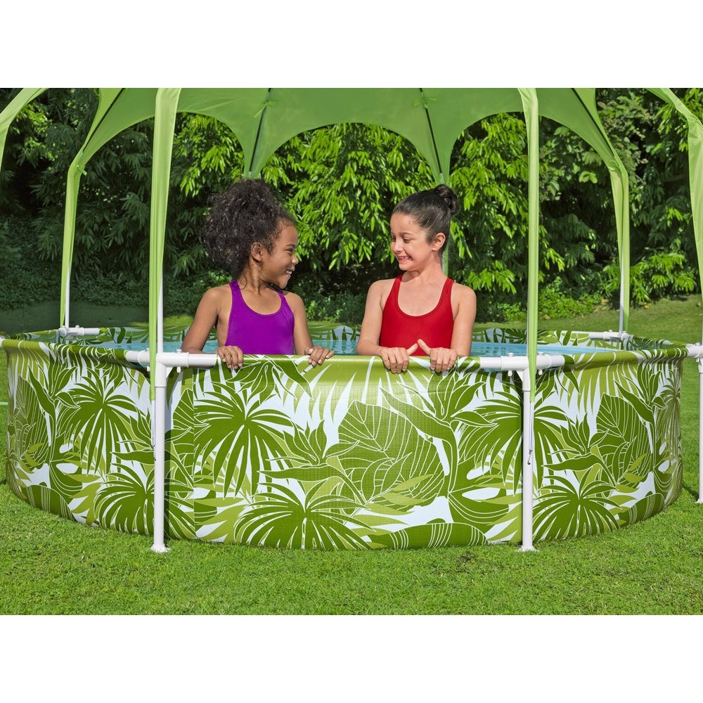 Bestway 56432 Bazén s Kovovou konštrukciou 244 cm x 51 cm + Strieška so Sprchou, zelený