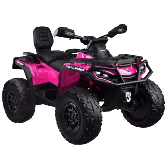 JOKO Elektrická Štvorkolka CAN-AM OUTLANDER 4x200W 24V, Dvojmiestne Kožené sedadlo, Nosnosť 50kg, LCD panel, FM rádio, Penové ko